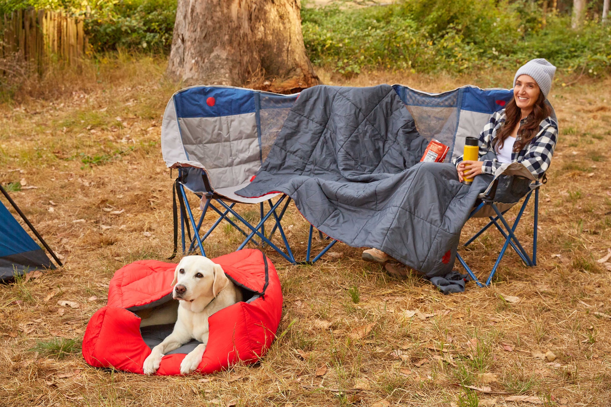 Pet Sleeping Bag (Sm/Blue) with Zippered Cover for Travel, Camping, Backpacking, Hiking | Good for Small and Large Pets | Use as Pet Beds, Pet Mats or Pet Blanket