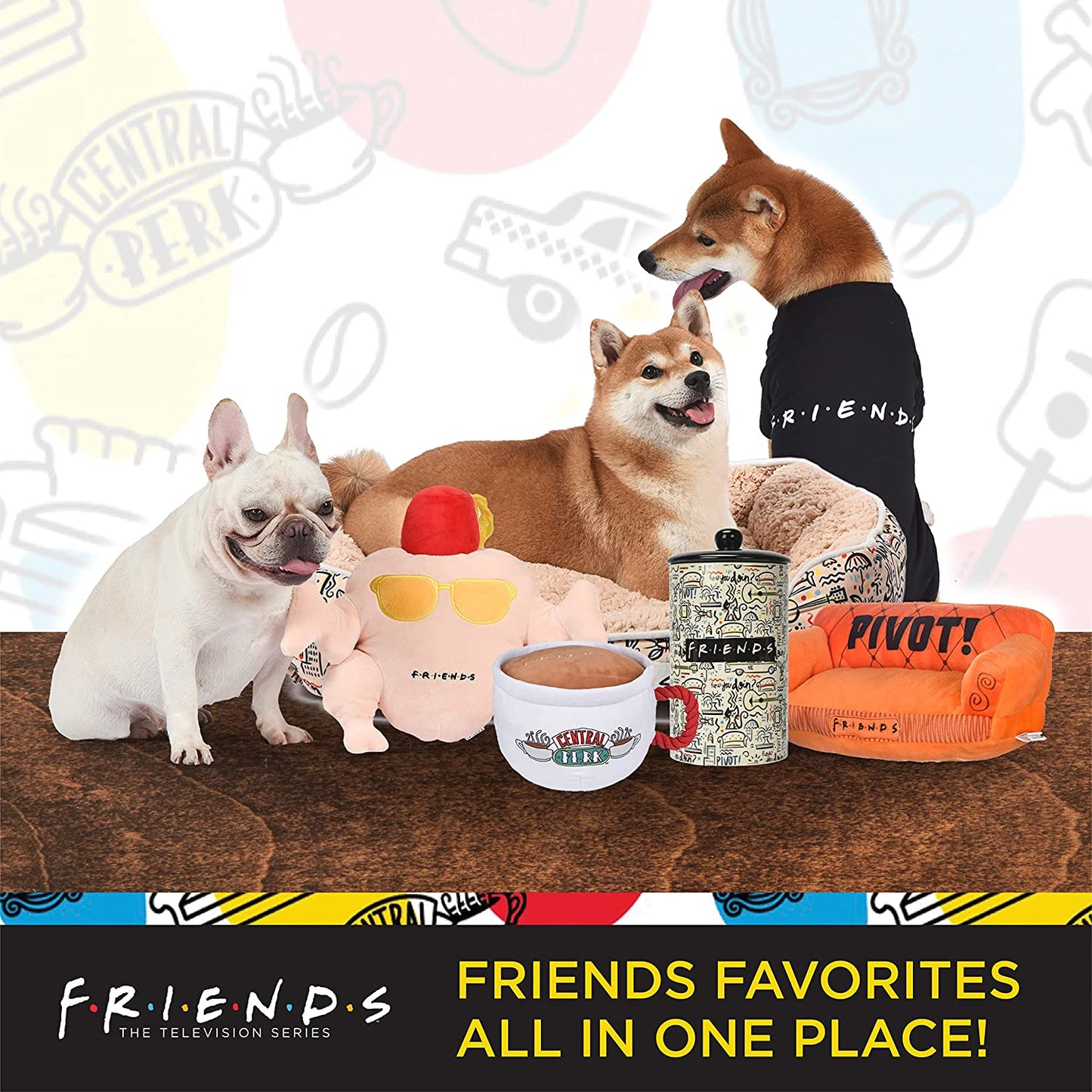 Friends TV Show Dog Leash - Iconic Graphics, 48 Inch, Easily Attaches to Collar or Harness