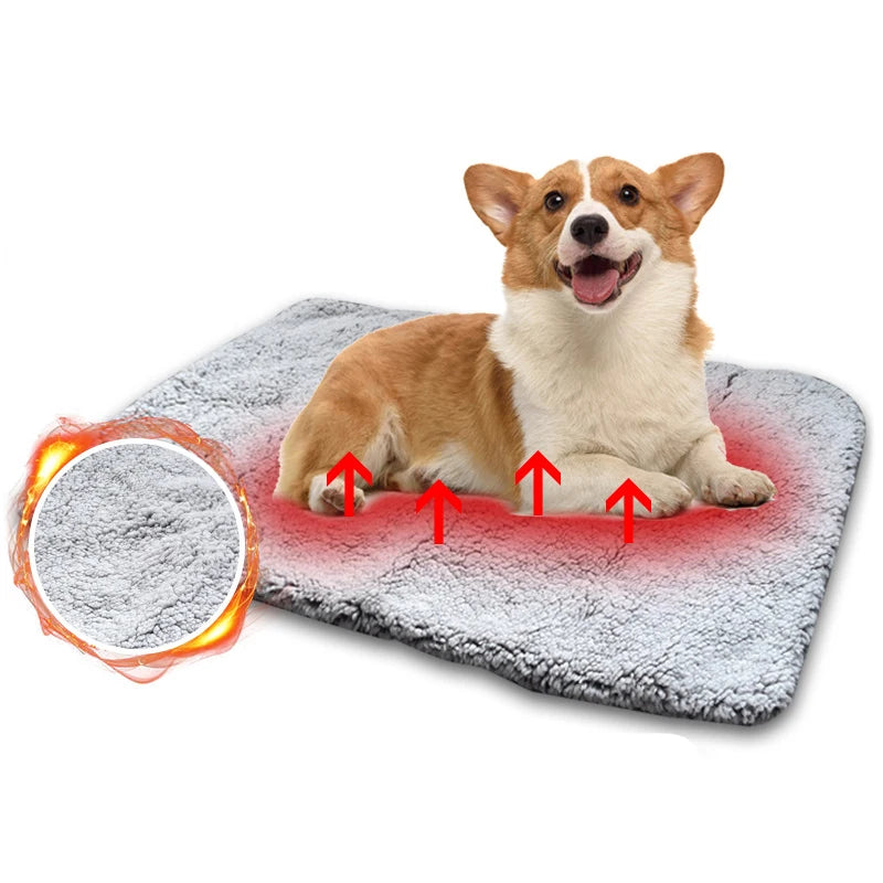 Self Warming Pet Pads Blanket Puppy Self-Warming Pet Mat Reflects Pet Body Heat Pet Warmer Pad for Constant Temperature Washable