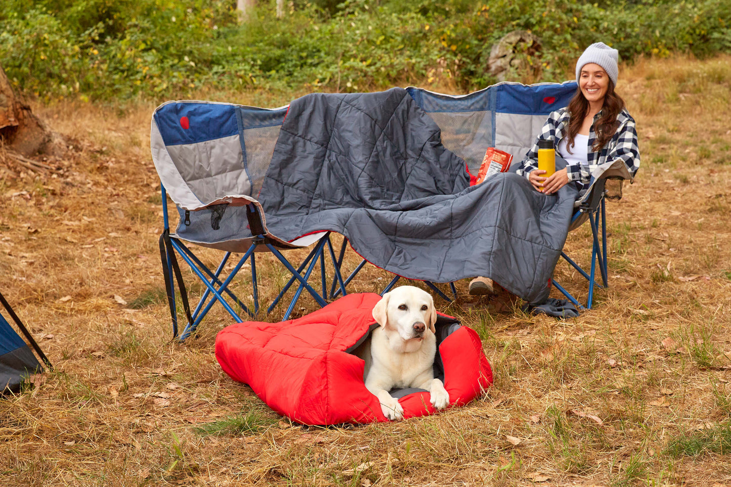 Pet Sleeping Bag (Sm/Blue) with Zippered Cover for Travel, Camping, Backpacking, Hiking | Good for Small and Large Pets | Use as Pet Beds, Pet Mats or Pet Blanket