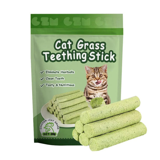 6Pcs Cats Grass Chew Teething Sticks, Cat Chew Stick Pet Snack, Good Help for Cat'S Healthy