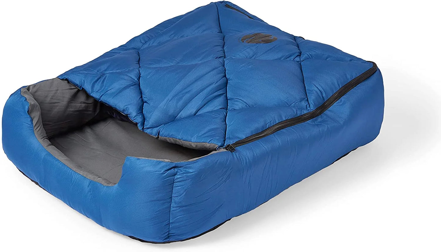 Pet Sleeping Bag (Sm/Blue) with Zippered Cover for Travel, Camping, Backpacking, Hiking | Good for Small and Large Pets | Use as Pet Beds, Pet Mats or Pet Blanket