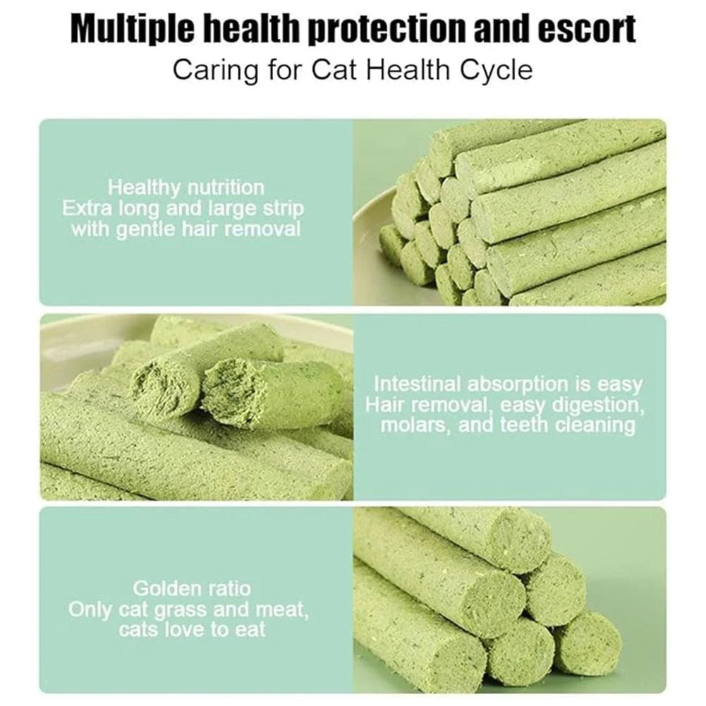 6Pcs Cats Grass Chew Teething Sticks, Cat Chew Stick Pet Snack, Good Help for Cat'S Healthy